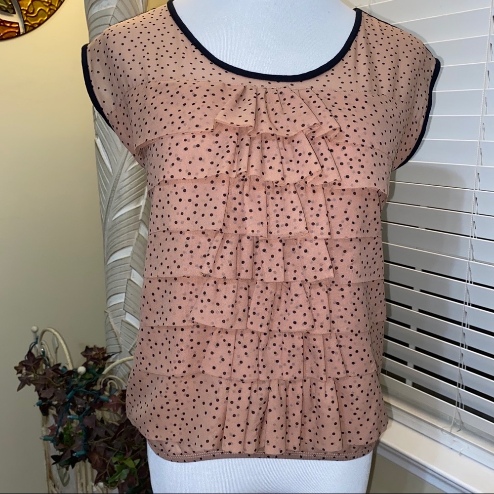 Loft Black Polka Dot Blouse